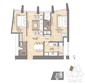 2 BHK Floor Plan